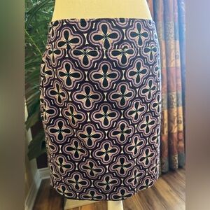 Ann Taylor Purple Patterned Skirt